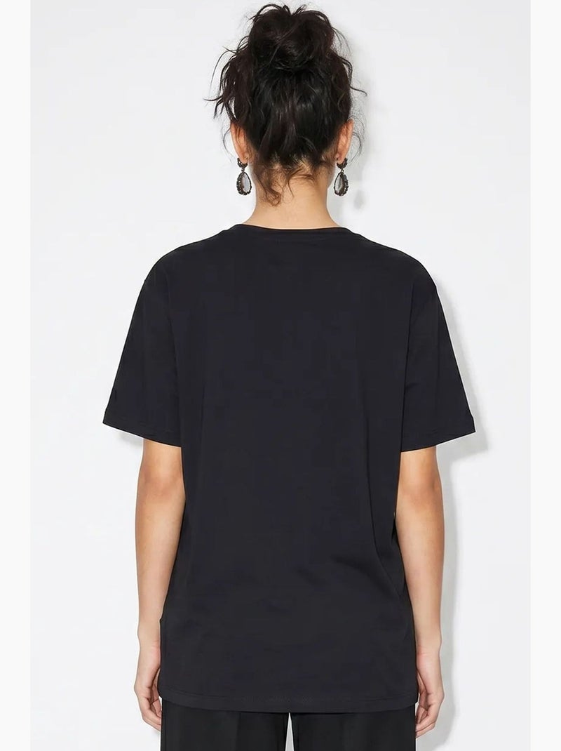 Camiseta de mujer con estampado abstracto y cuello en v lucci Multicolor - Kiabi