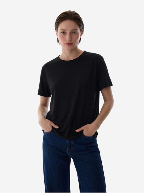 Camiseta de mujer cuello redondo penti - Kiabi Camiseta de mujer cuello redondo penti - Kiabi