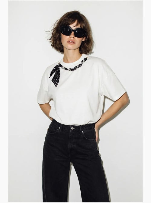 Camiseta de mujer de algodón y elastano lucci - Kiabi