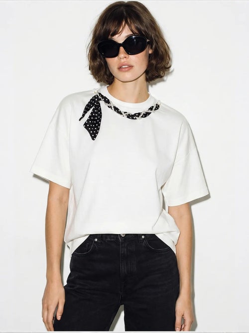 Camiseta de mujer de algodón y elastano lucci - Kiabi