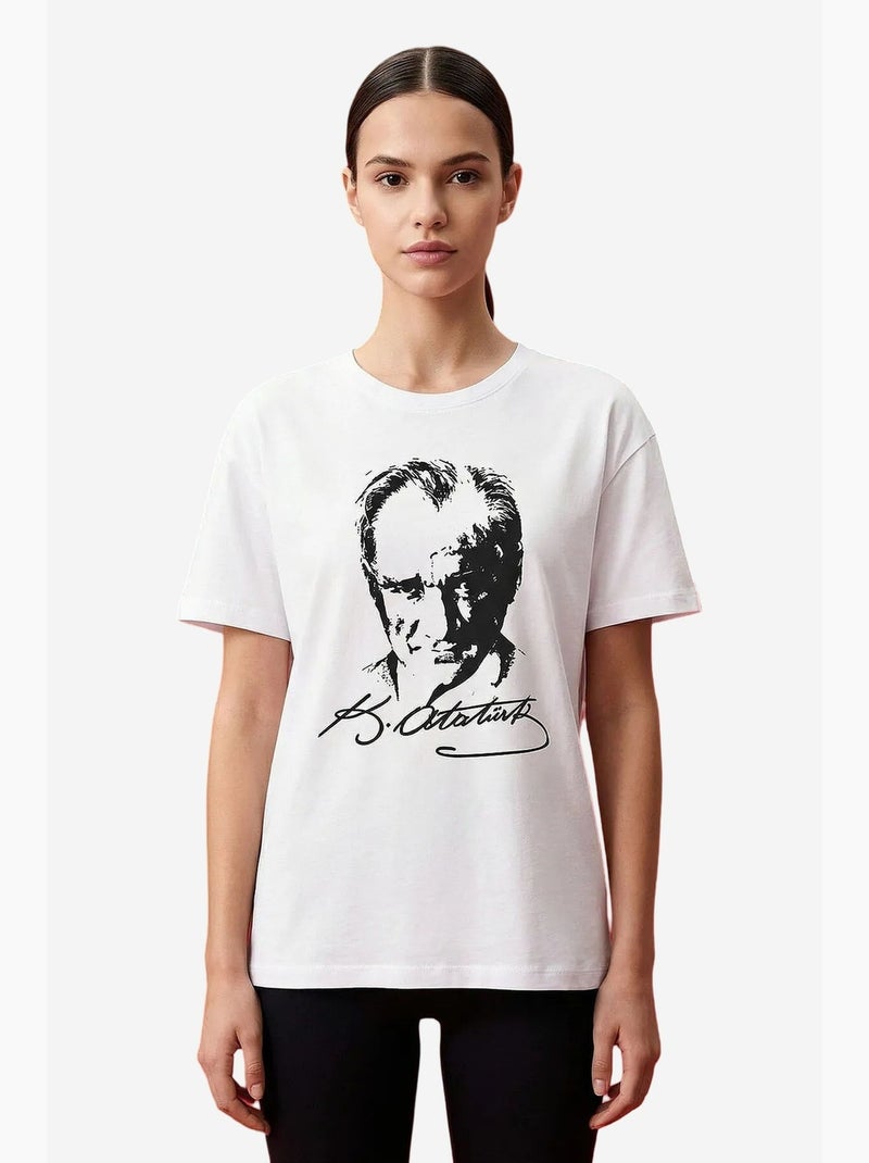 Camiseta de mujer de algodón y elastano tommy Blanco - Kiabi