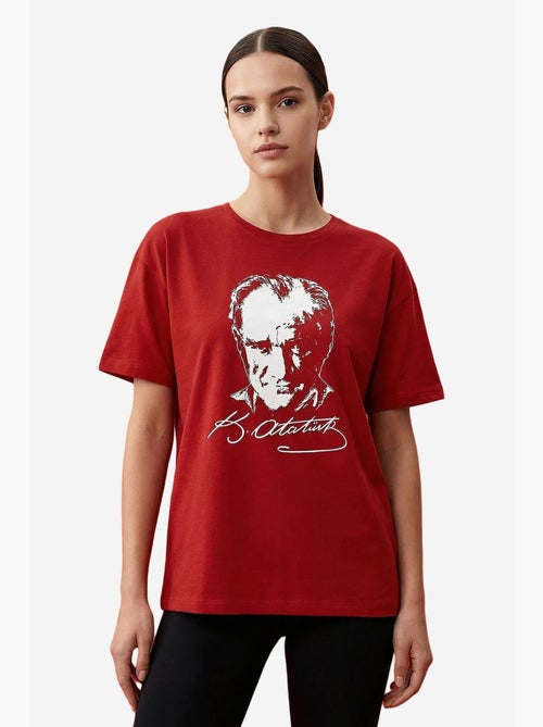 Camiseta de mujer de algodón y elastano tommy - Kiabi