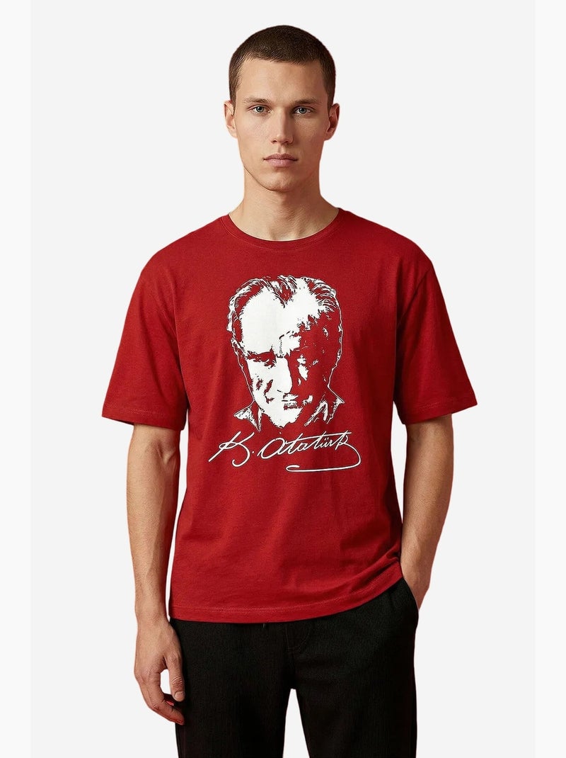 Camiseta de mujer de algodón y elastano tommy Rojo - Kiabi