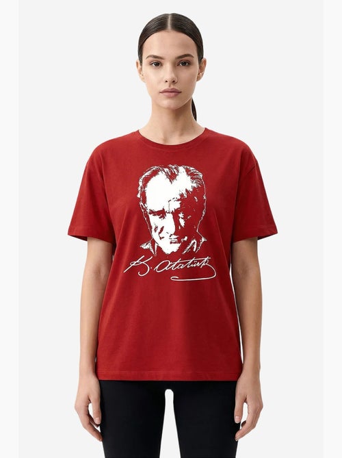 Camiseta de mujer de algodón y elastano tommy - Kiabi