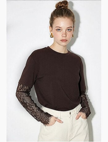 Camiseta de mujer de algodón y poliéster lucci