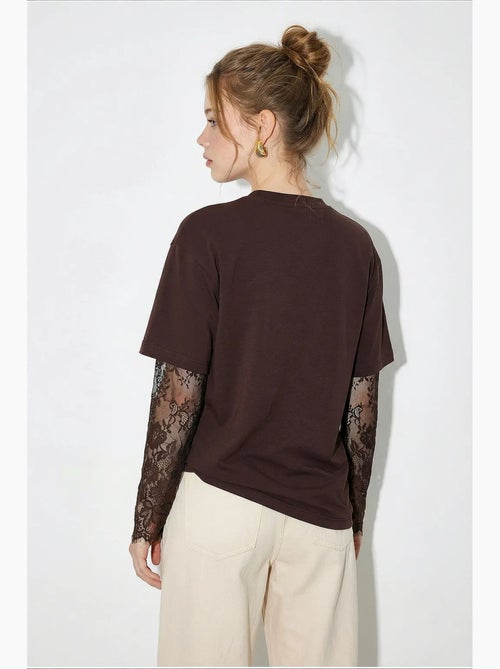 Camiseta de mujer de algodón y poliéster lucci - Kiabi Camiseta de mujer de algodón y poliéster lucci - Kiabi