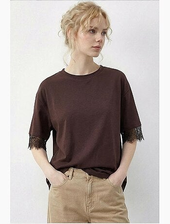 Camiseta de mujer de algodón y poliéster lucci
