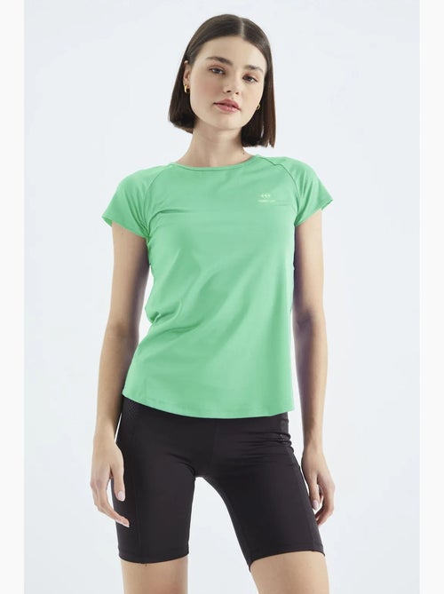 Camiseta de mujer de manga corta con cuello redondo tommy - Kiabi