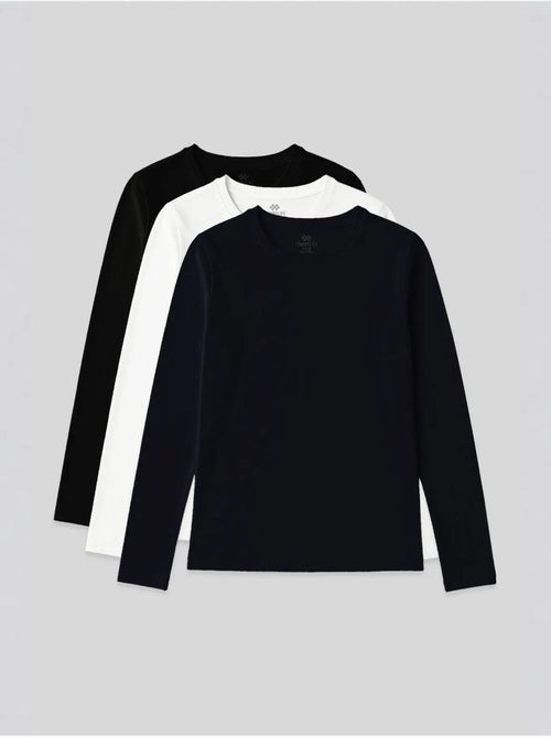Camiseta de mujer de manga larga con cuello redondo tommy - Kiabi