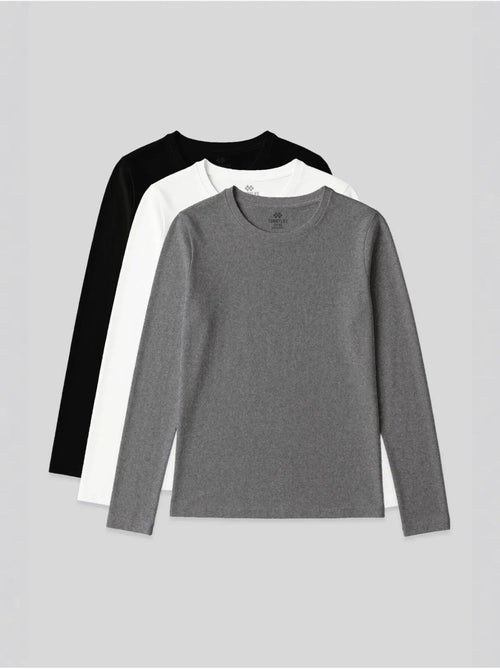 Camiseta de mujer de manga larga con cuello redondo tommy - Kiabi