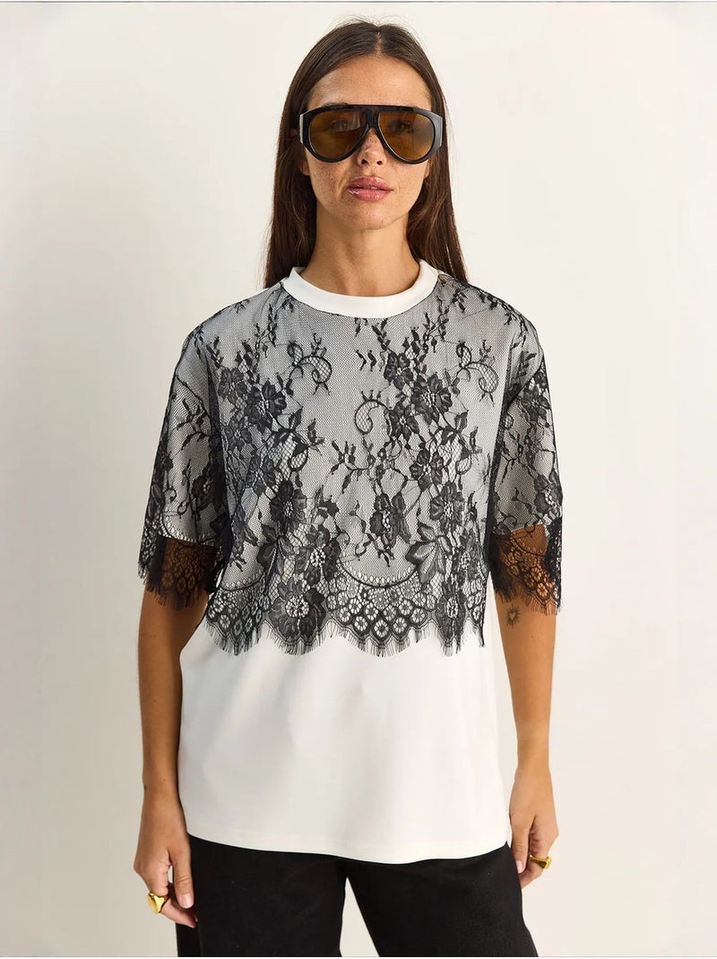 Camiseta de mujer de mezcla de viscosa lucci Blanco - Kiabi