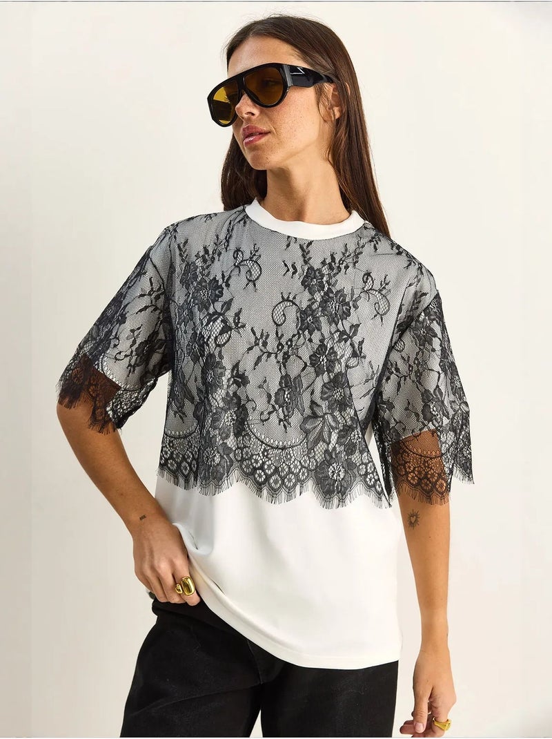 Camiseta de mujer de mezcla de viscosa lucci Blanco - Kiabi
