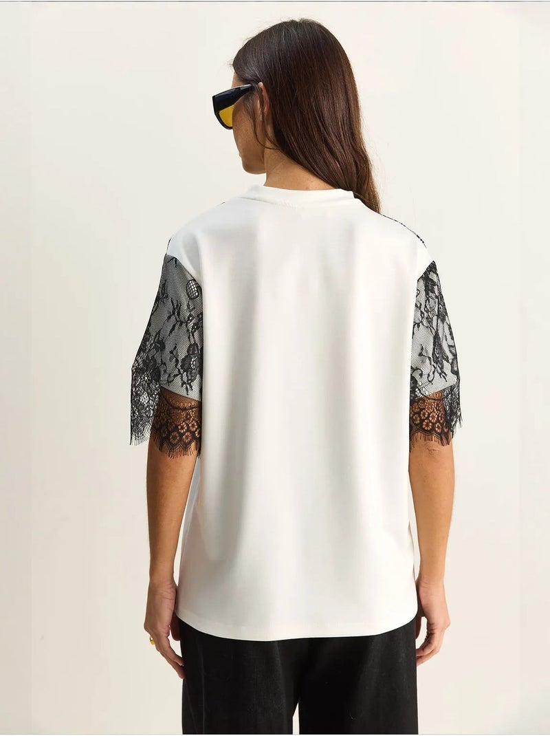 Camiseta de mujer de mezcla de viscosa lucci Blanco - Kiabi