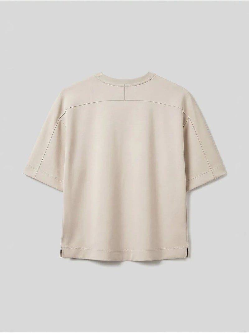 Camiseta de mujer de mezcla de viscosa tommy Beige arcilla - Kiabi
