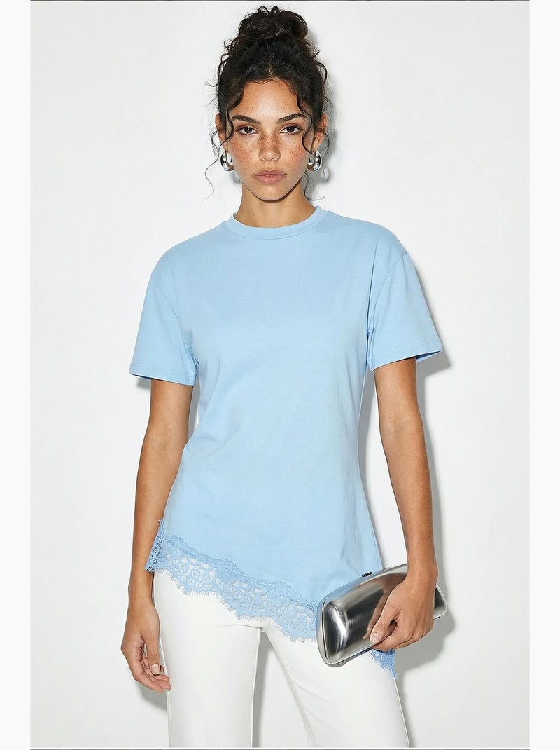 Camiseta de mujer de poliéster y elastano lucci Azul cielo - Kiabi