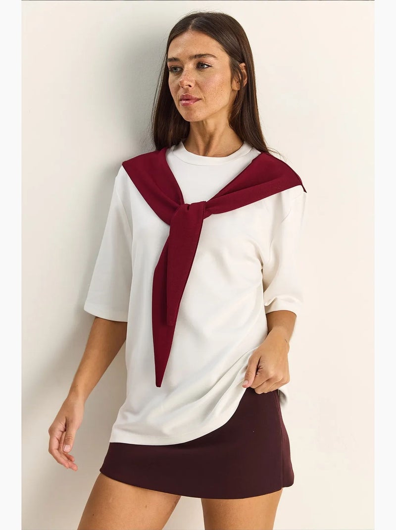 Camiseta de mujer de poliéster y elastano lucci Rojo burdeos - Kiabi
