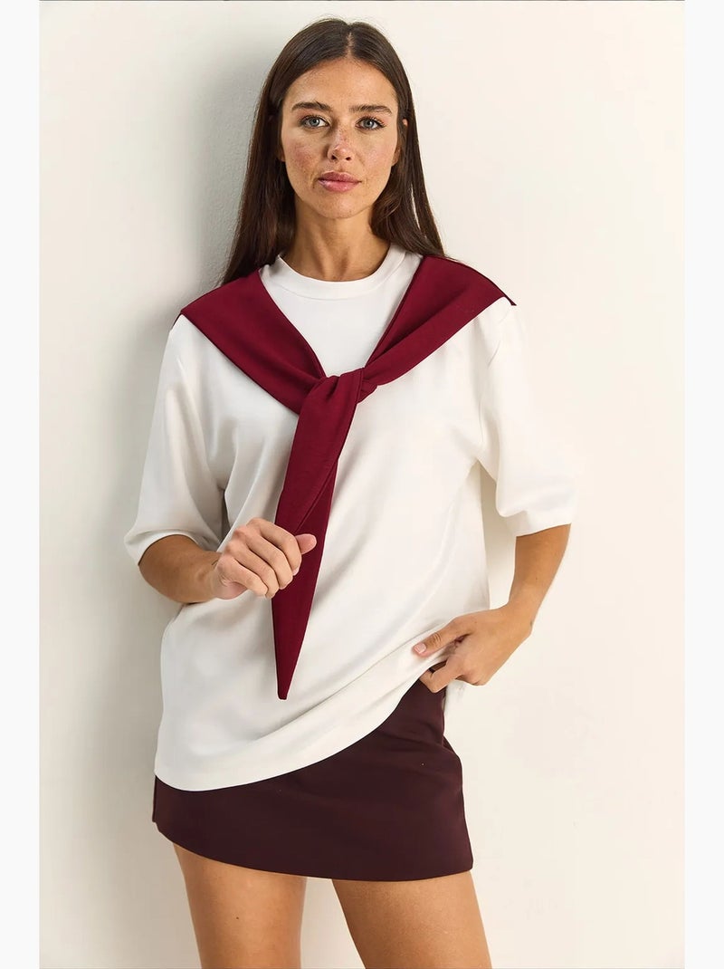 Camiseta de mujer de poliéster y elastano lucci Rojo burdeos - Kiabi