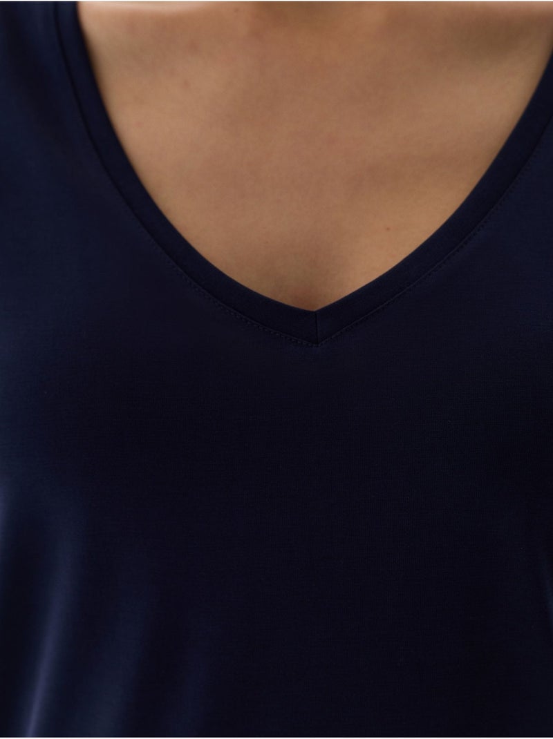 Camiseta de mujer en modal penti Azul marino - Kiabi