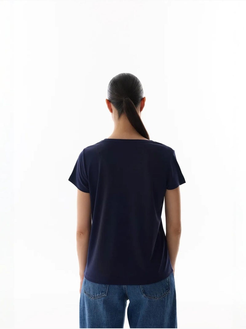 Camiseta de mujer en modal penti Azul marino - Kiabi