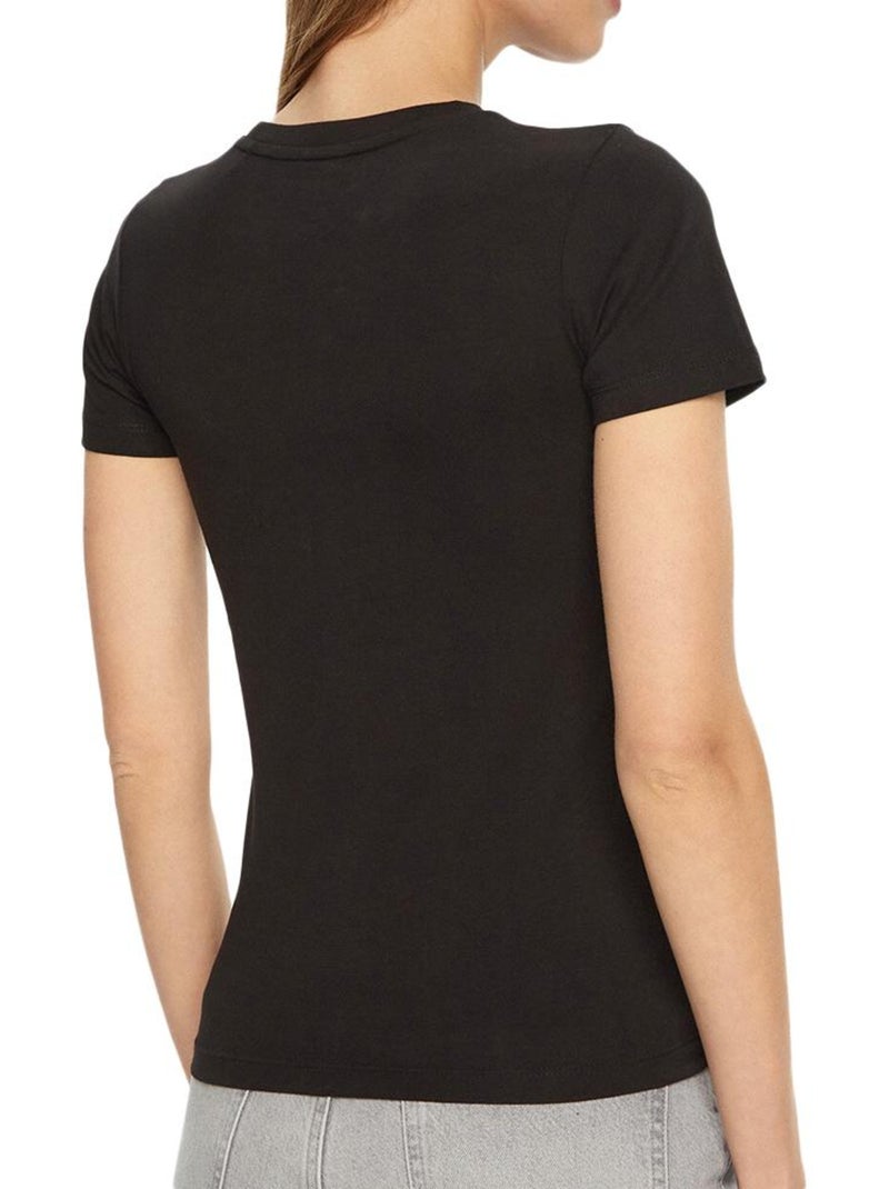 Camiseta de Mujer Guess con Flores Negro - Kiabi