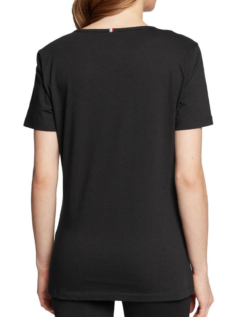 Camiseta de Mujer Le Coq Sportif con Cuello Negro - Kiabi