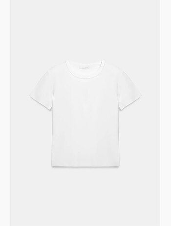 Camiseta de mujer lisa con cuello redondo dilvin
