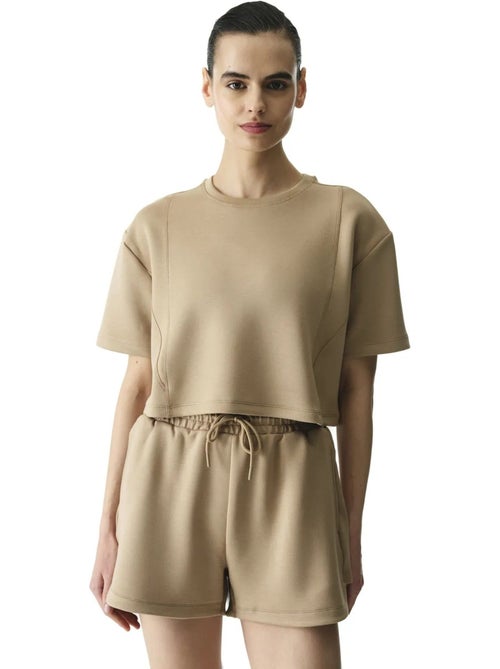 Camiseta de mujer silky feel con pespuntes penti - Kiabi Camiseta de mujer silky feel con pespuntes penti - Kiabi