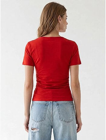 Camiseta de mujer slim fit con cuello barco mixray