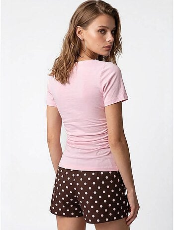 Camiseta de mujer slim fit con cuello barco mixray