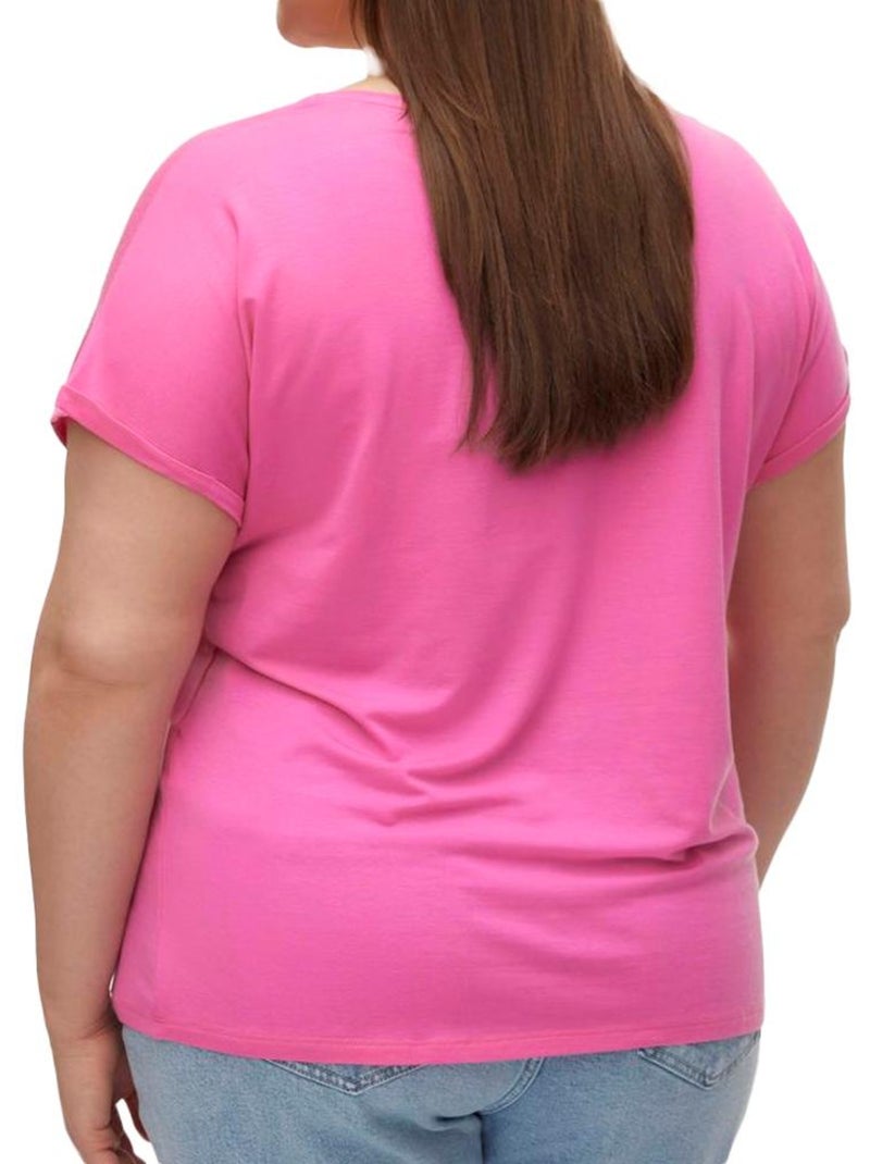 Camiseta de Mujer Tallas Grandes Vero Moda Rosa - Kiabi