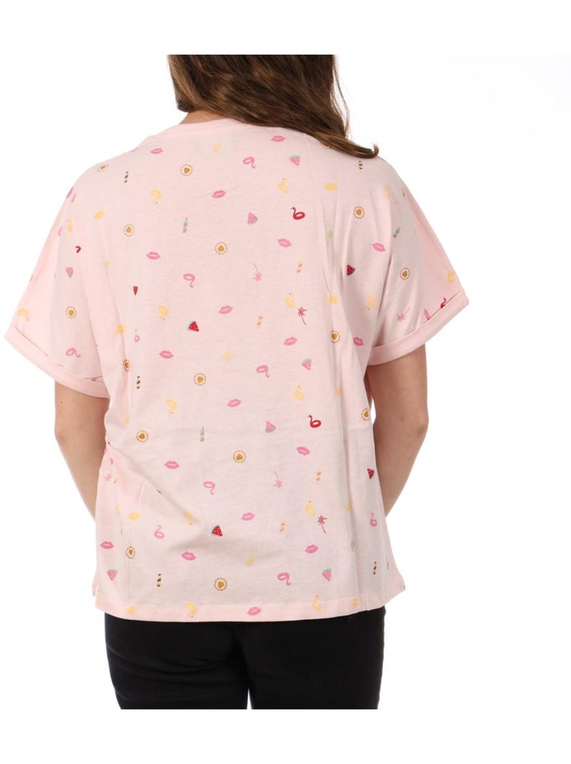 Camiseta de Mujer Teddy Smith Rosa - Kiabi
