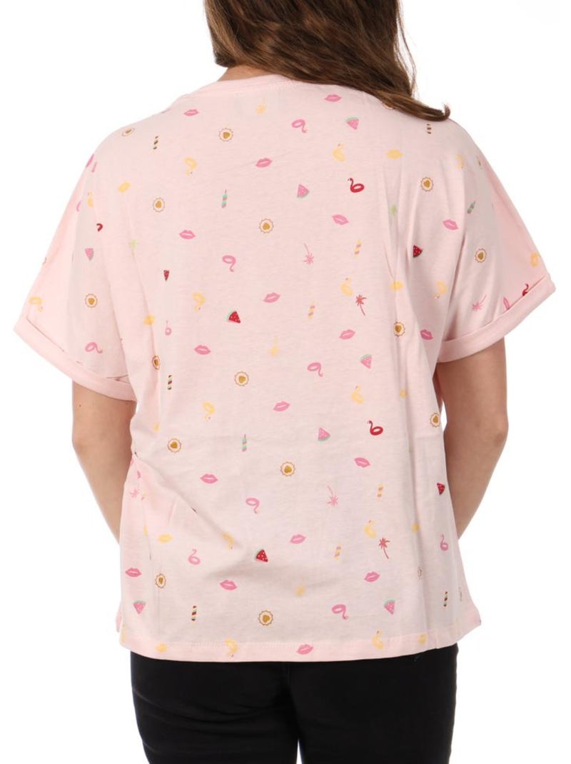 Camiseta de Mujer Teddy Smith Rosa - Kiabi