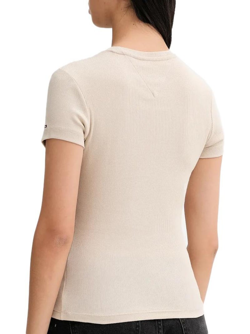 Camiseta de Mujer Tommy Hilfiger Beige - Kiabi