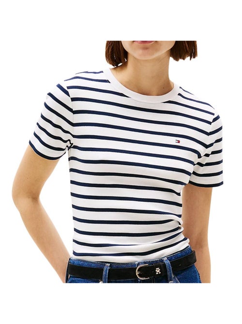 Camiseta de Mujer Tommy Hilfiger de con Cuello Redondo - Kiabi Camiseta de Mujer Tommy Hilfiger de con Cuello Redondo - Kiabi