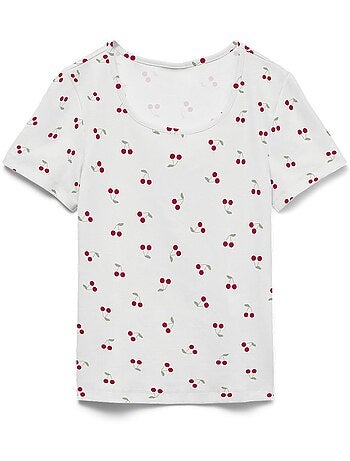 Camiseta de Mujer Vero Moda con Cerezas