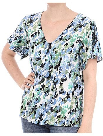 Camiseta Vero Moda de cuello pico con estampado para mujer,