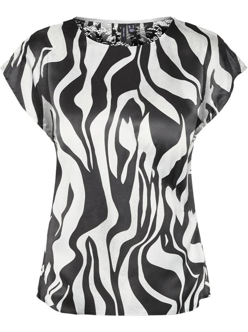Camiseta de Mujer Vero Moda de Manga Corta Negro - Kiabi