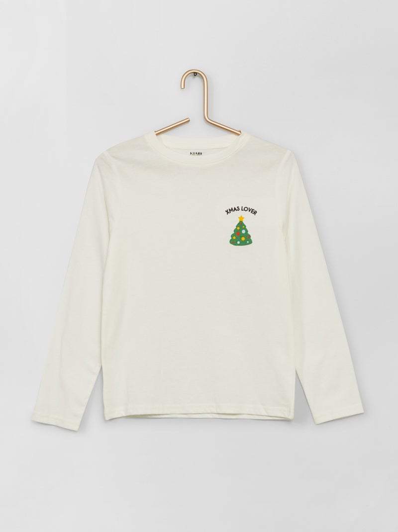 Camiseta de Navidad + bolsa BLANCO - Kiabi