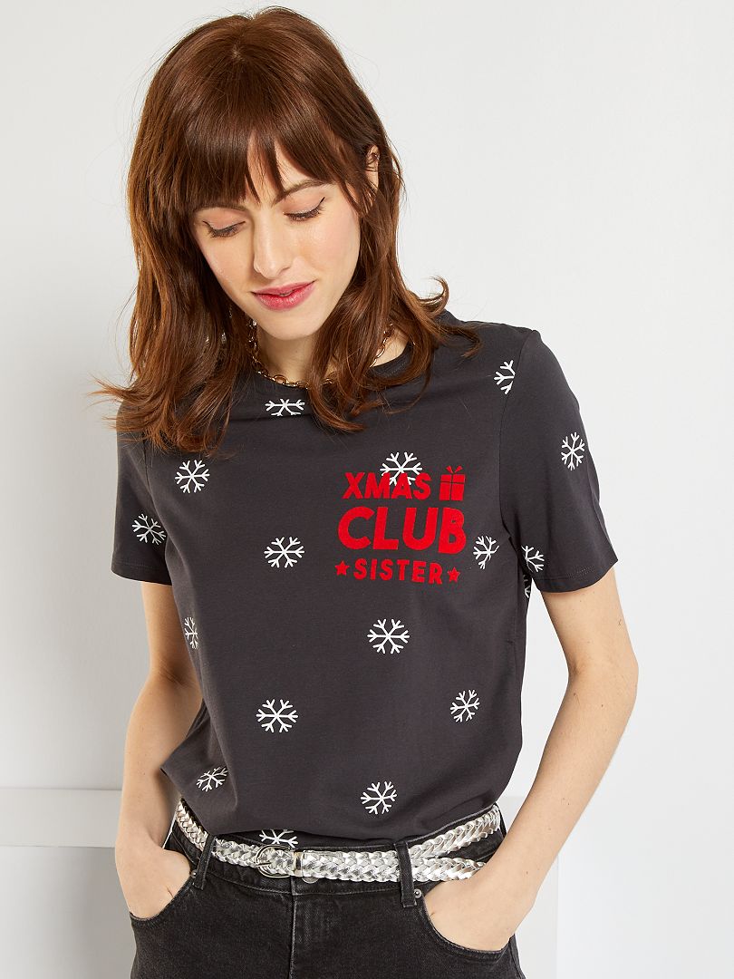Camiseta de Navidad + bolsa GRIS - Kiabi