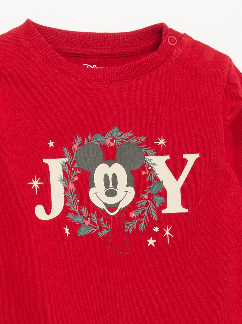 Camiseta de Navidad de manga larga 'Disney' 'Mickey' Rojo - Kiabi