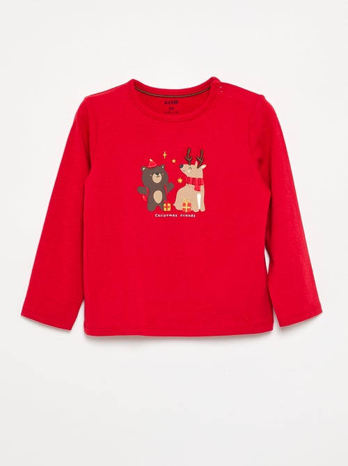 Camiseta de Navidad de manga larga - Kiabi