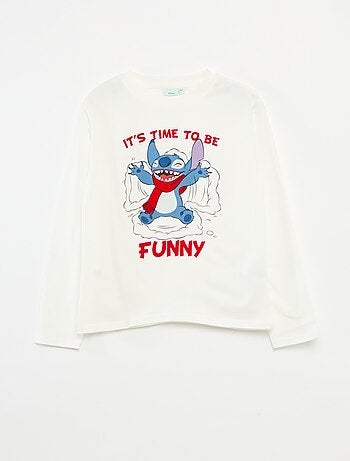Camiseta de Navidad 'Disney' 'Stitch' en punto de algodón