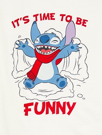 Camiseta de Navidad 'Disney' 'Stitch' en punto de algodón