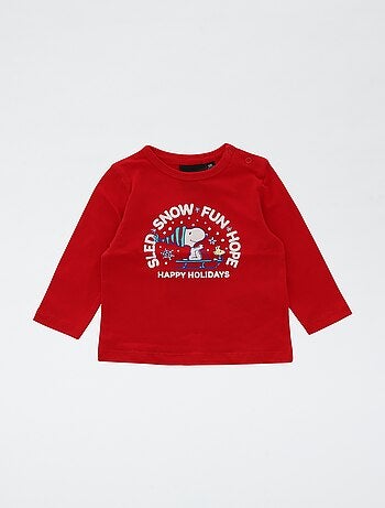 Camiseta de Navidad estampada 'Snoopy' de algodón