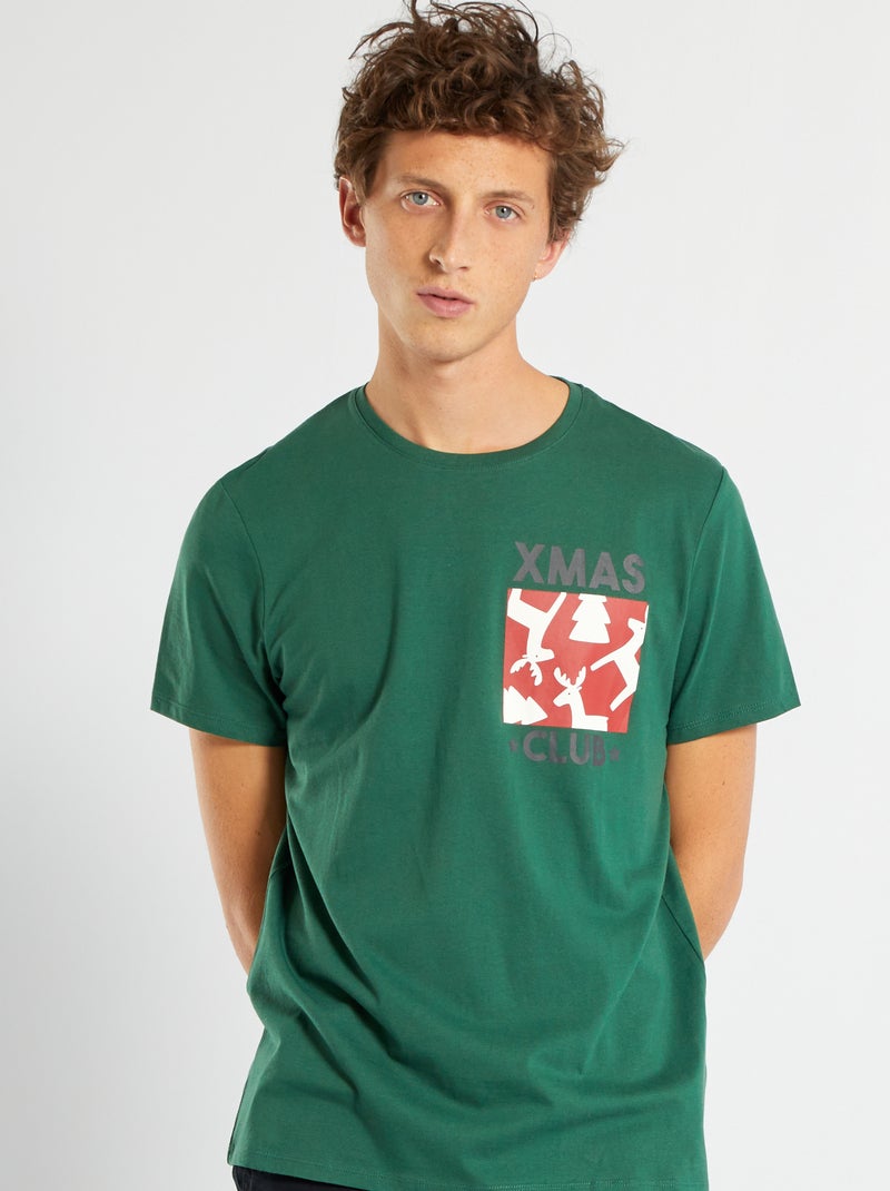 Camiseta de Navidad VERDE - Kiabi