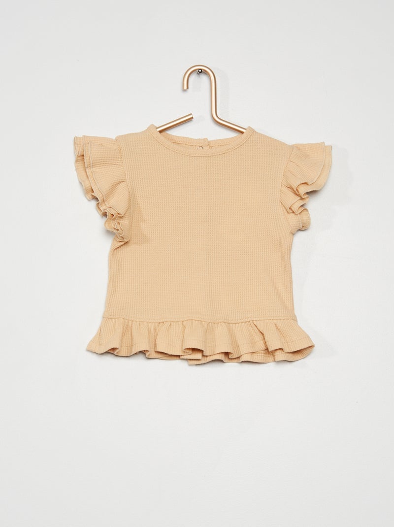 Camiseta de nido de abeja AMARILLO - Kiabi