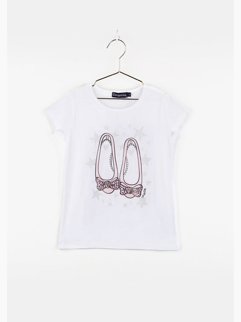 Camiseta de Niña Bailarinas Rosa Blanco - Kiabi