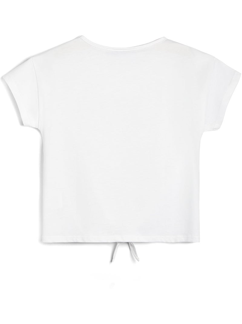 Camiseta de Niña Con Nudo en Blanco Blanco - Kiabi