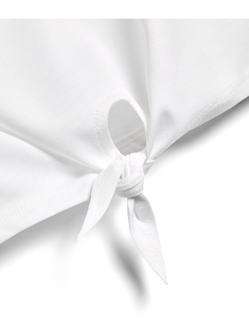 Camiseta de Niña Con Nudo en Blanco Blanco - Kiabi