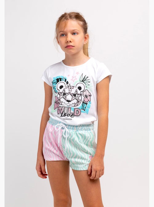 Camiseta de Niña Glitter en Blanco - Kiabi